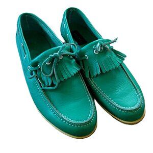Vintage 80s Men's Deck Shoes Fringe Size 9 1/2 Preppy Yacht Loafers